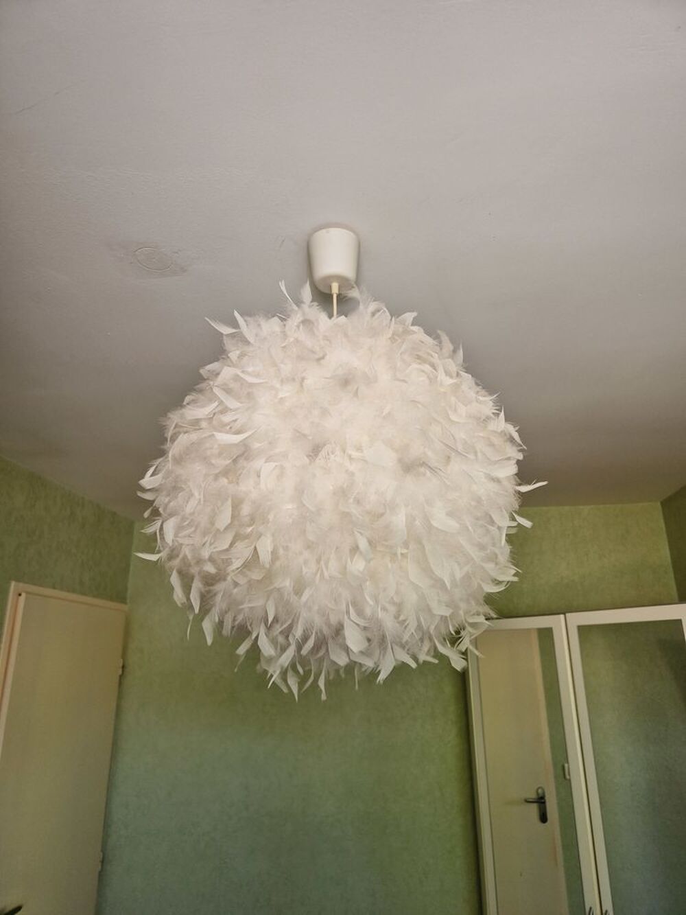 lustre suspention en plume Décoration