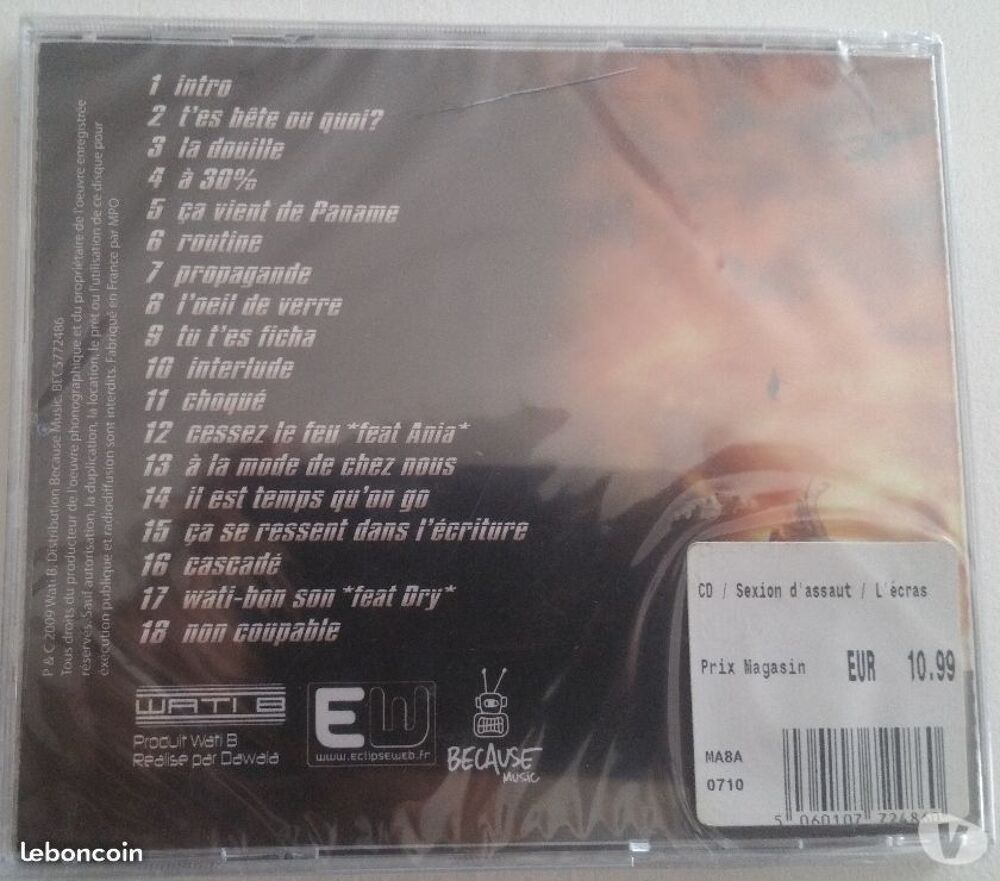 SEXION D'ASSAUT L'ECRASEMENT DE T&Euml;TE NEUF. CD et vinyles