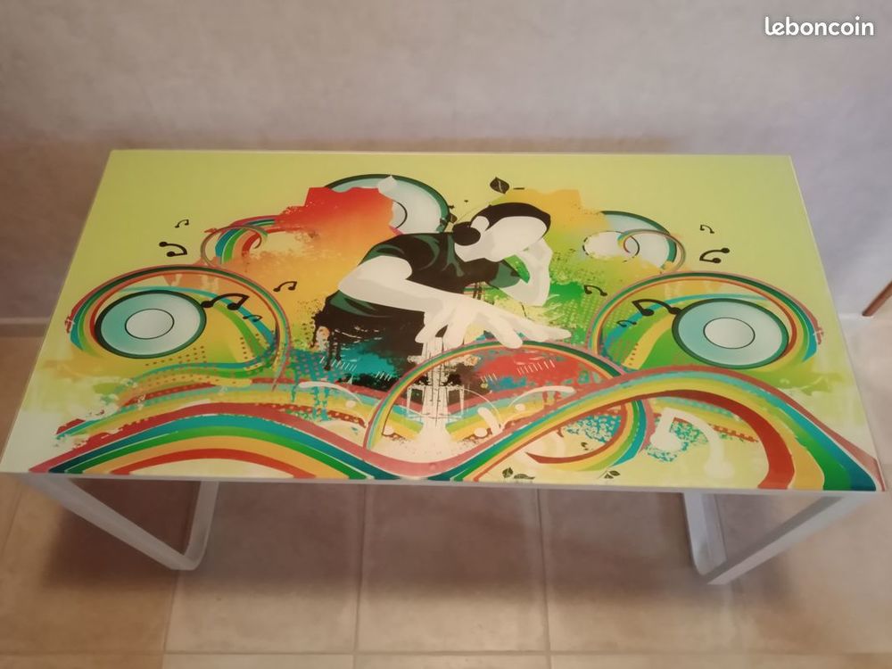 BUREAU plateau en verre 120cm Meubles