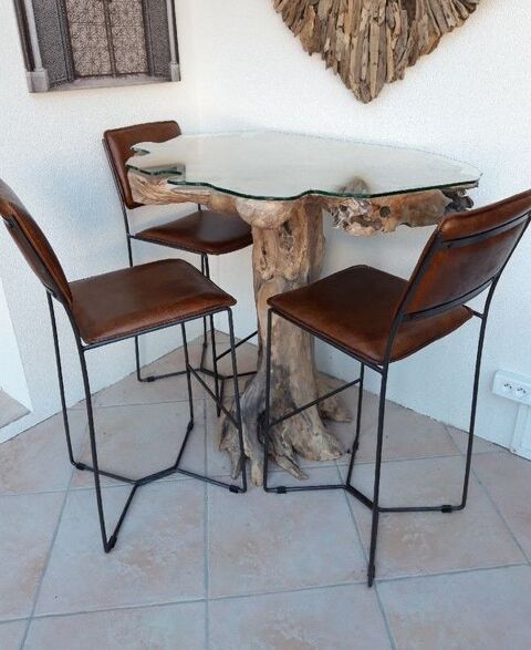 Table et 3 chaises hautes TECK 1050 Saint-Mdard-d'Aunis (17)