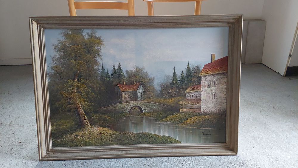 Tableau paysage peinture sur toile 1 m&egrave;tre X 0.70 cm Dcoration