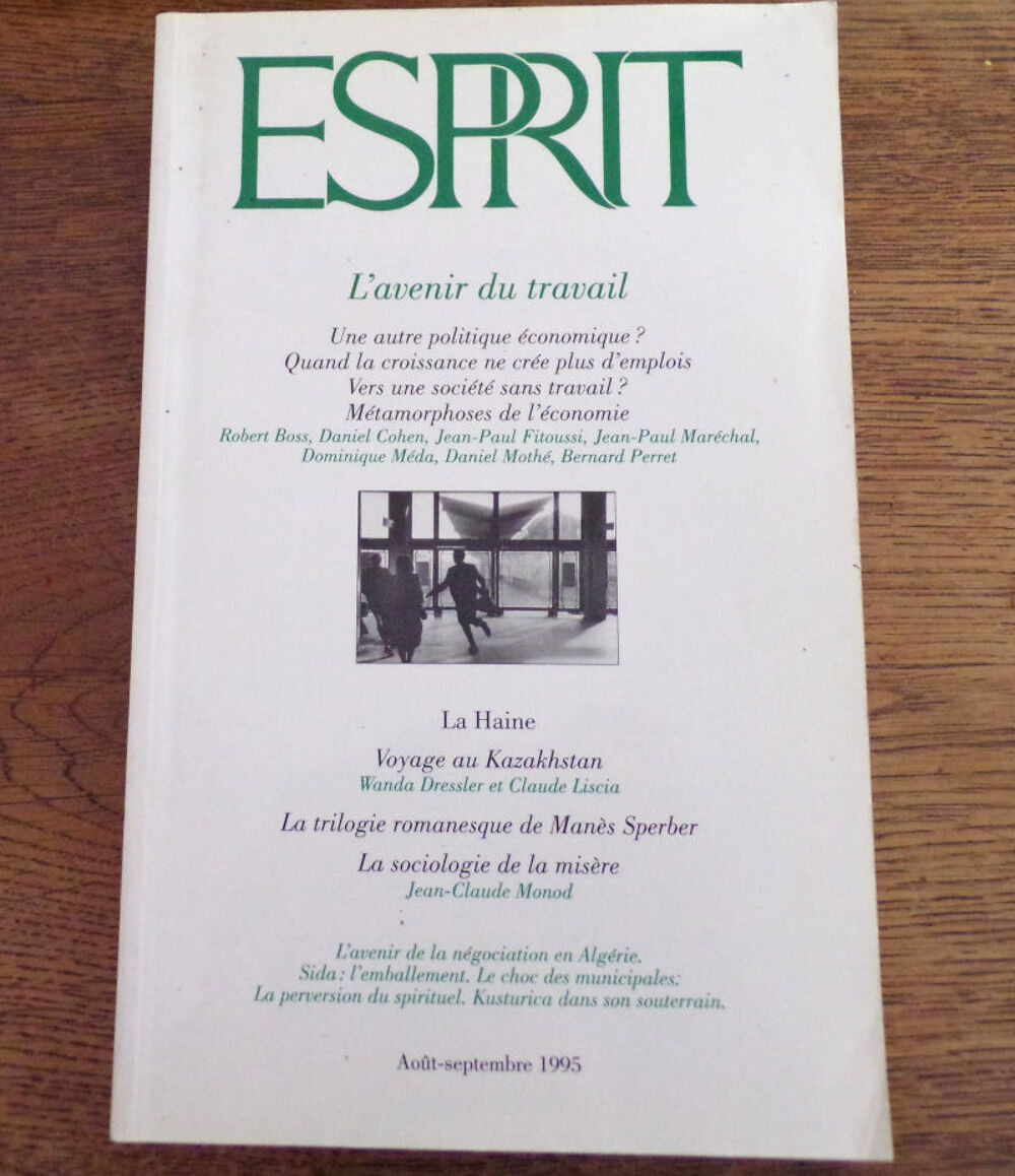 Revue Esprit n&deg; 8-9 ao&ucirc;t -septembre 1995 L' avenir du Livres et BD