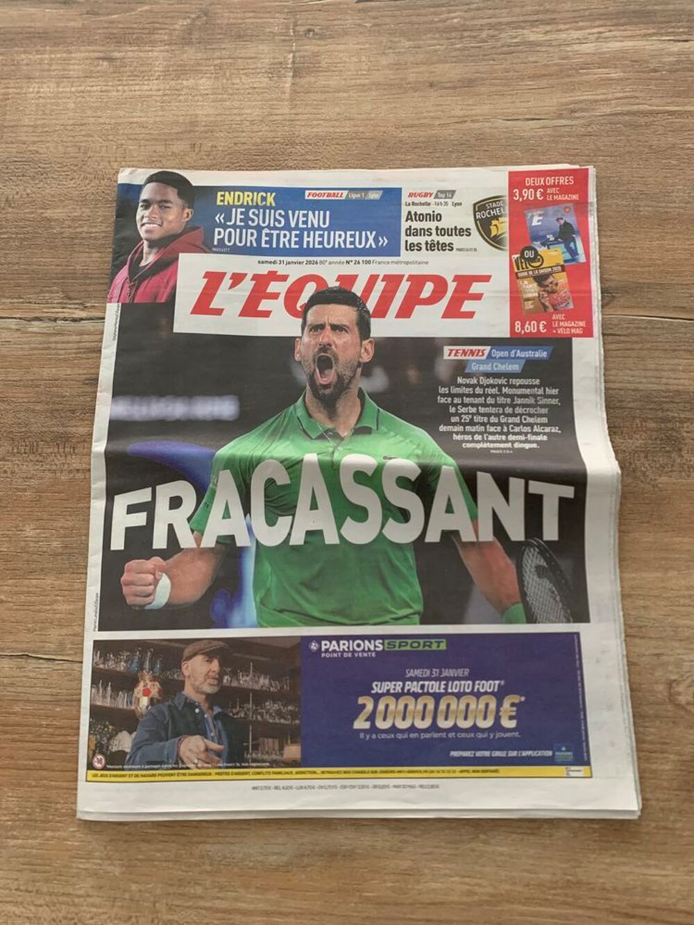 Journal L' Equipe Novak Djokovic " Fra Livres et BD