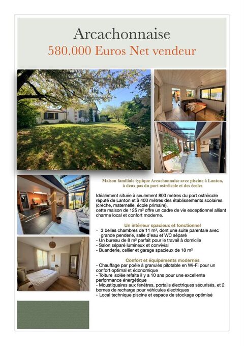   Arcachonnaise bassin d'Arcachon Lanton (agence s'abstenir) Maison - 6 pi�ce(s) - 150 m�
