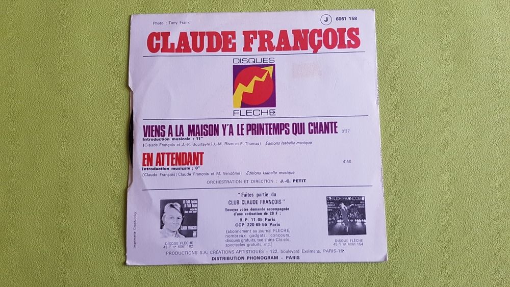 CLAUDE FRAN&Ccedil;OIS CD et vinyles