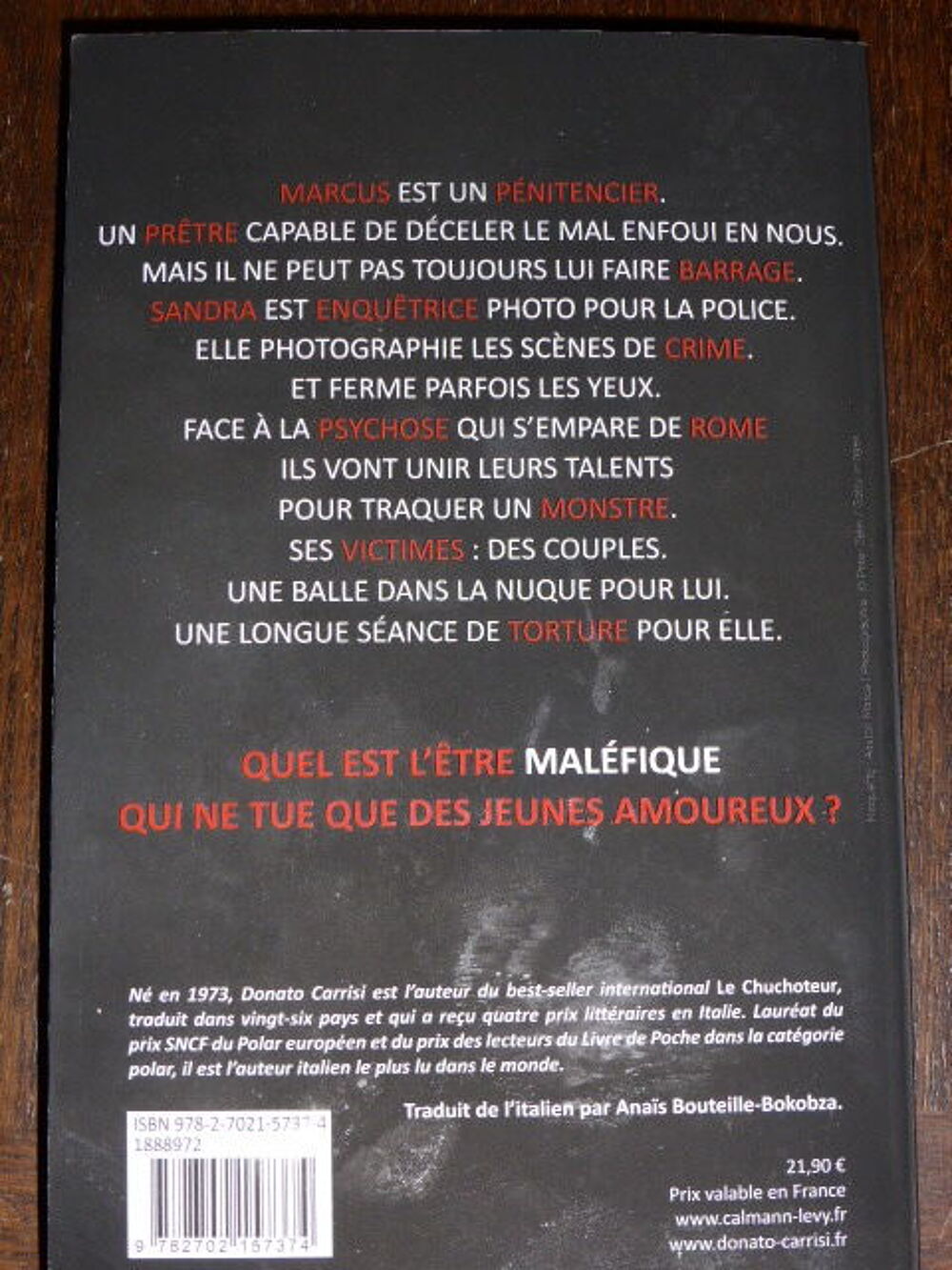 Malefico Donato Carrisi Calmann L&eacute;vy Livres et BD