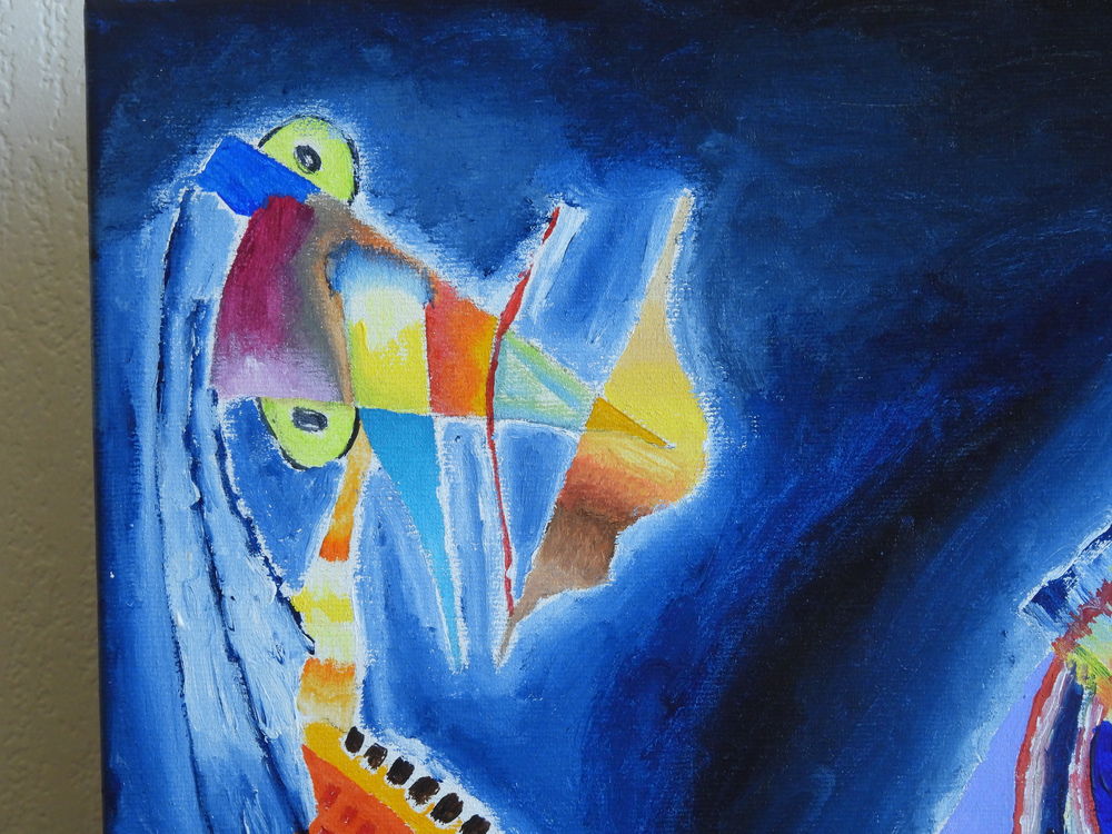 Tableau acrylique sur toile - L'oiseau m&eacute;canique Décoration