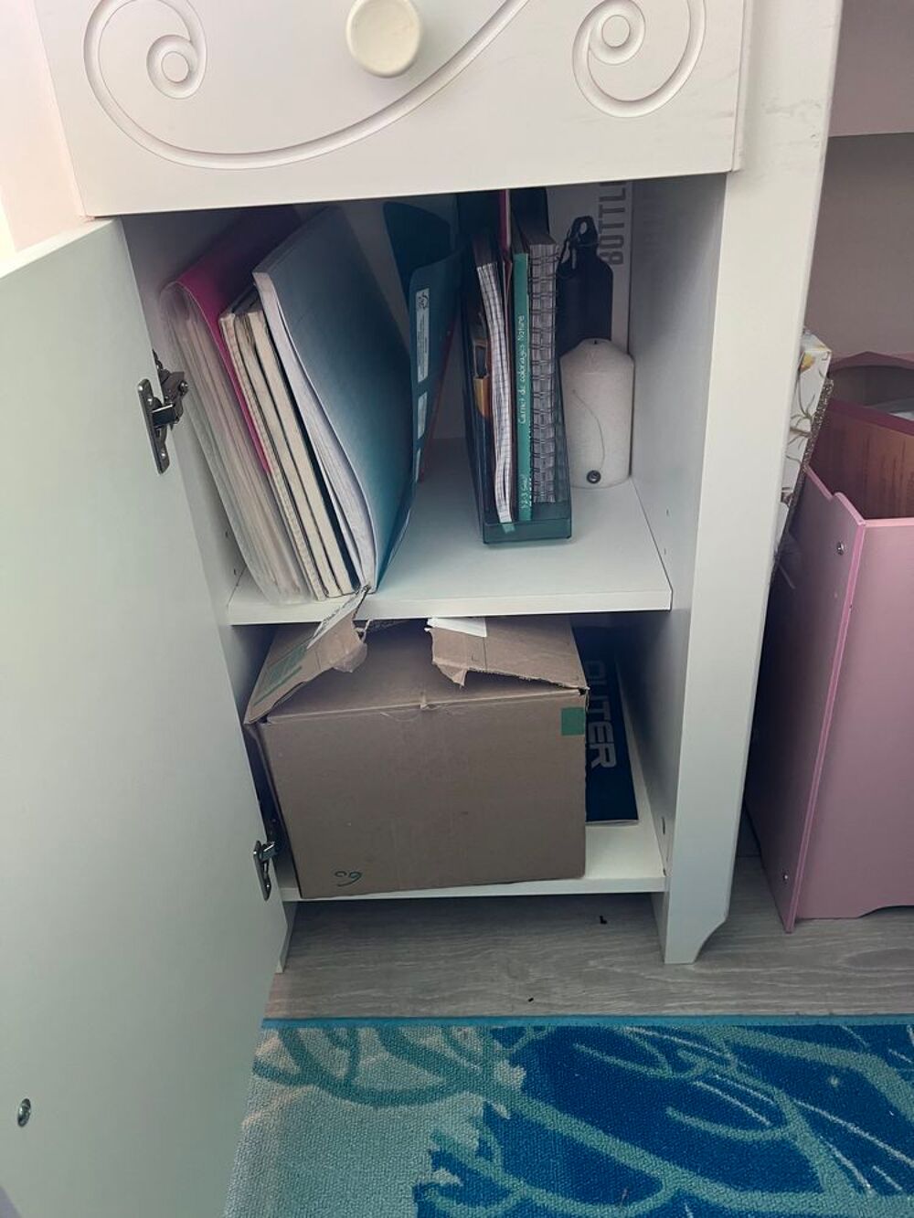 Bureau blanc &agrave; spirale conforama Meubles