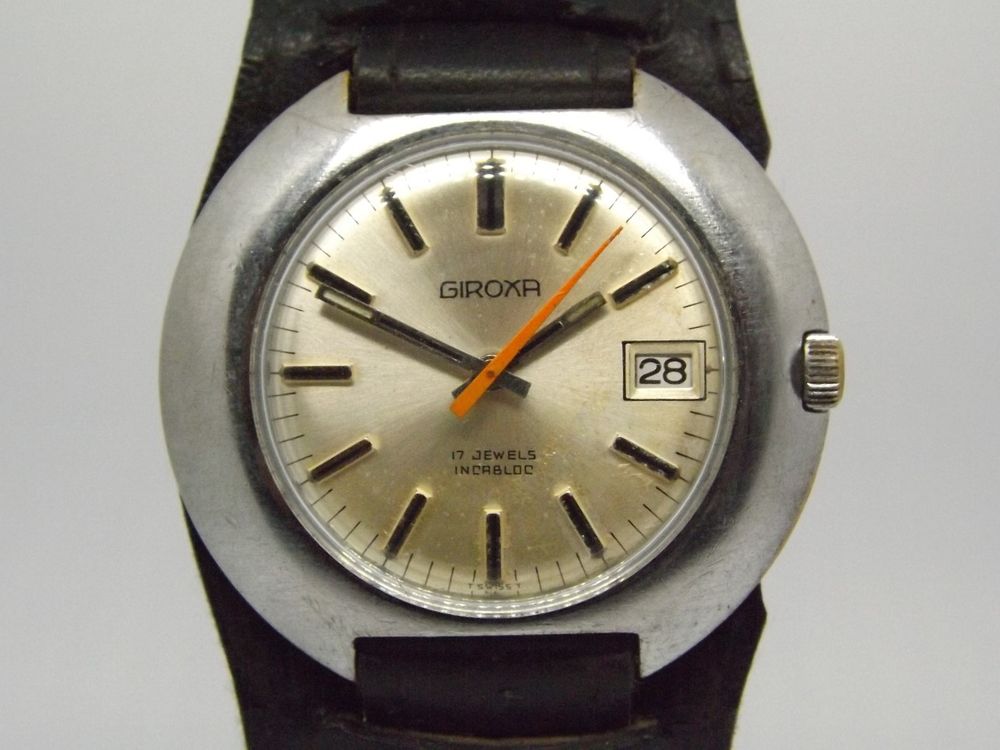 Tr&egrave;s belle montre suisse Giroxa ann&eacute;es 1970 'UFO' Bijoux et montres