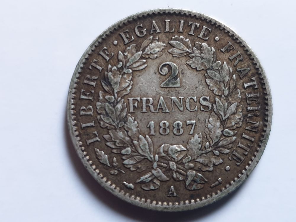 Pi&egrave;ce de 2 francs C&eacute;r&egrave;s Argent 1887 A 
