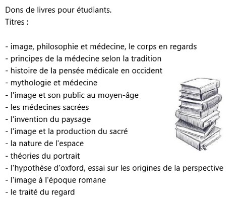Dons de livres pour �tudiants 0 Villeurbanne (69)