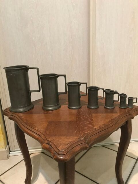 Lot de 7 mesures en �tain 40 Fosseuse (60)