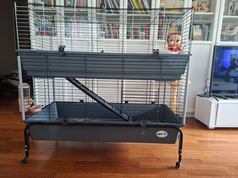 Grande cage lapin, rongeur, double avec &eacute;tage, accessoires e 60 78170 La celle-saint-cloud