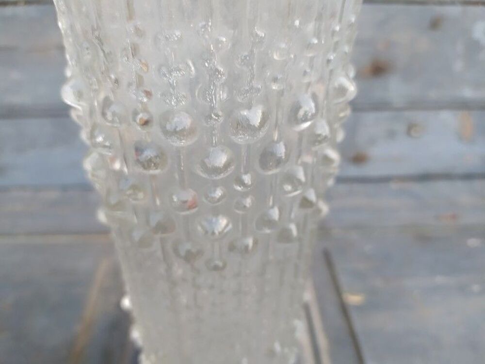 Vase Verre Givr&eacute; Tch&eacute;coslovaque Frantisek Peceny Glass Décoration
