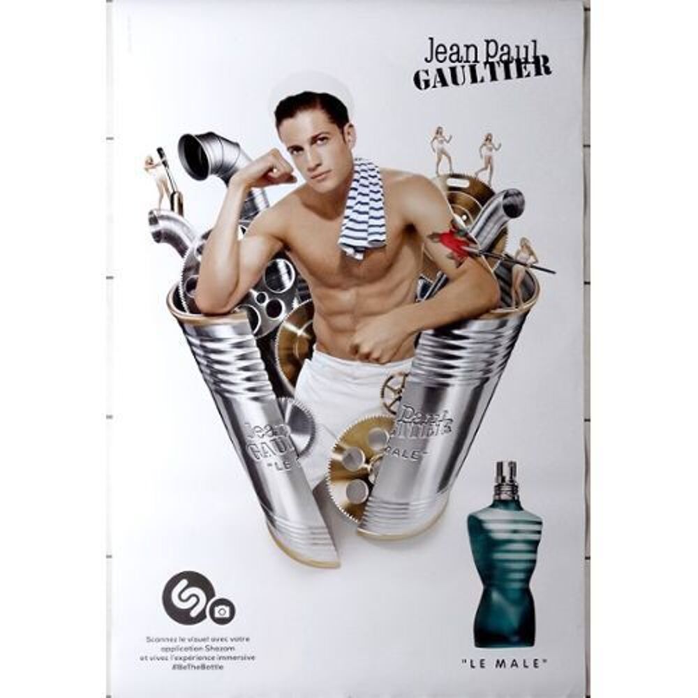 Affiche parfum 120 cm X160 cm JEAN PAUL GAULTIER LE MALE Décoration