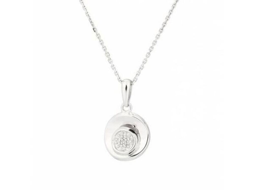 Pendentif en argent 925/1000 de forme ronde sertii Bijoux et montres