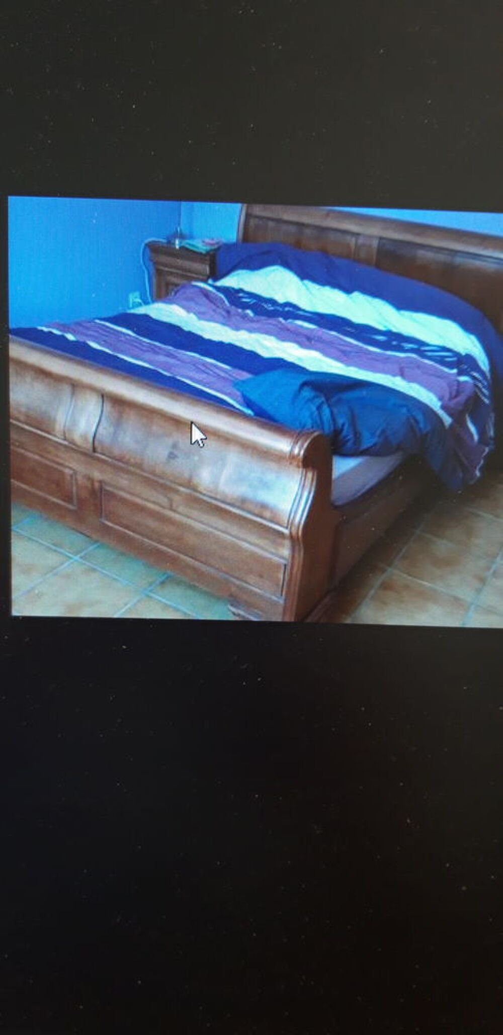 Lit bateau merisier massif 140&times;190 Meubles