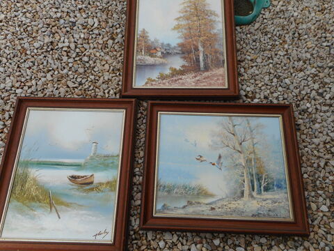 LOT DE 3 TABLEAUX PEINTS SUR TOILES Mazan (84)