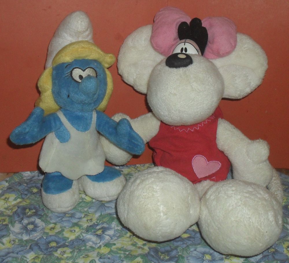Peluches Didl et Schtroumpfette. Jeux / jouets
