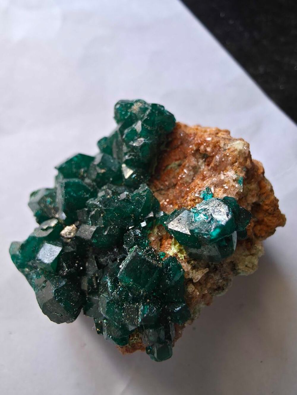 Dioptase Cristallis&eacute;e Vert Emeraude-Katanga RDC-39g 