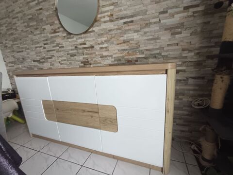 Buffet / Bahut moderne blanc et bois - Excellent état 80 Cluses (74)