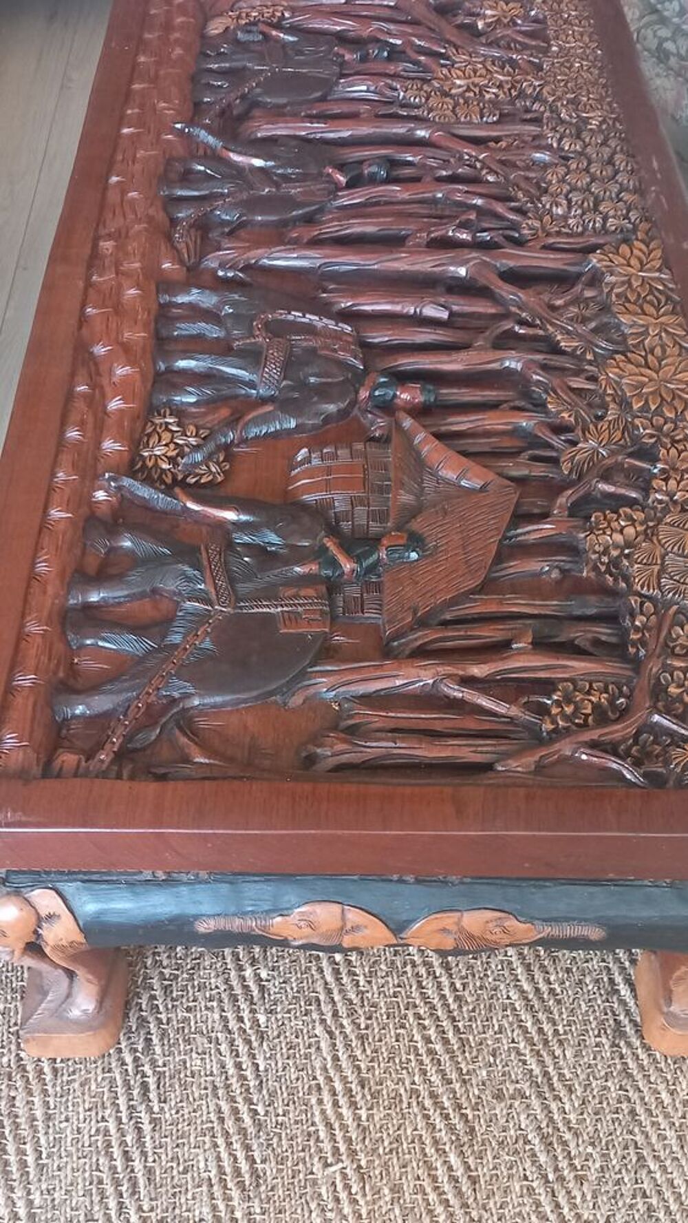 TABLE BOIS BOIS ASIATIQUE TRAVAIL REMARQUABLE Meubles