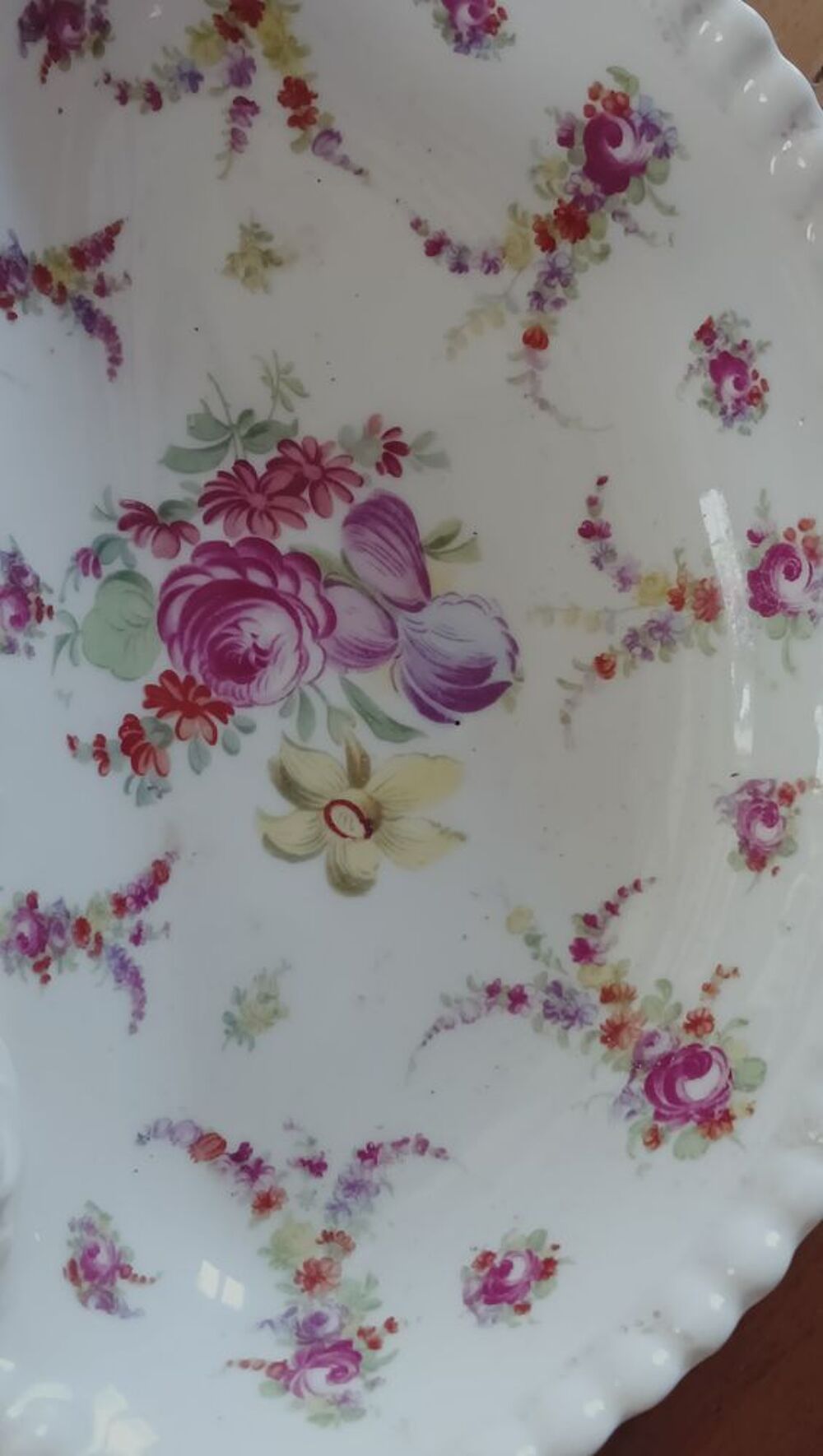 Plat ou serviteur en porcelaine ancien Décoration