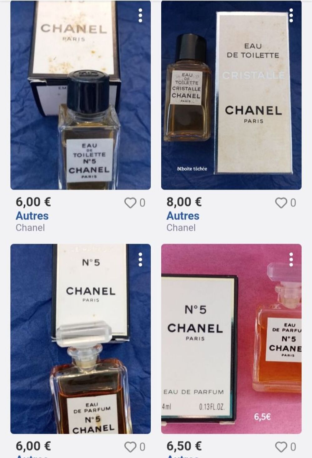 miniatures de parfum de collection Chanel 