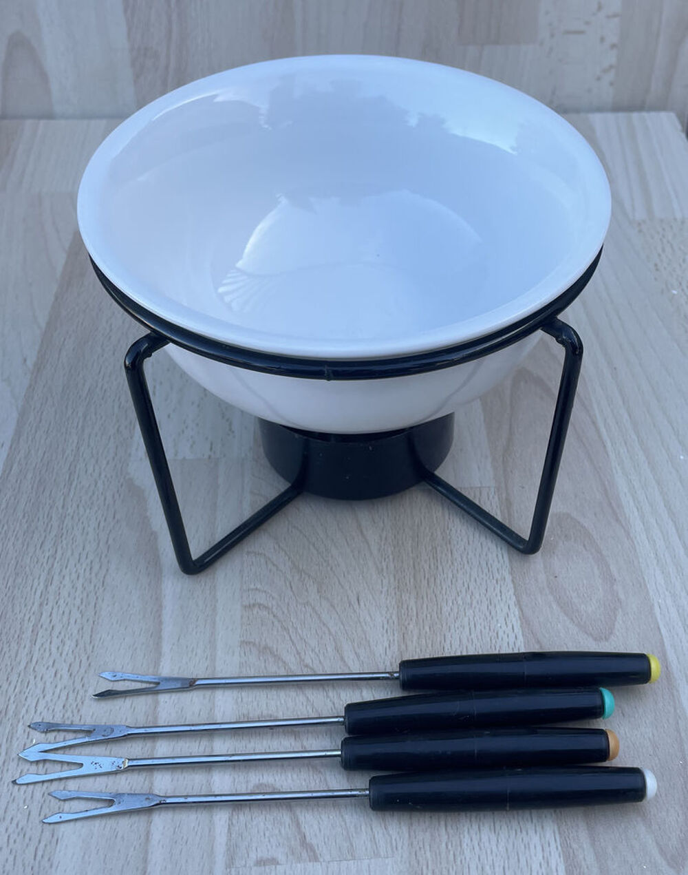 Service &agrave; fondue &agrave; chocolat &agrave; la bougie avec 4 fourchettes Cuisine