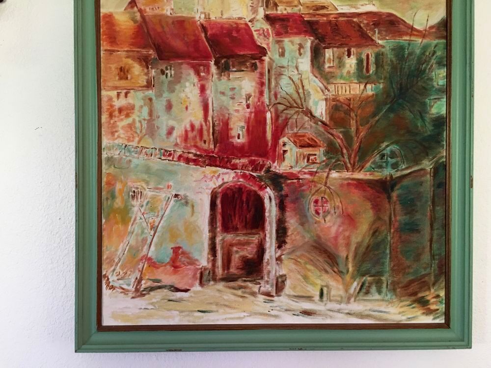 Tableau : Peinture &agrave; l'huile sur toile authentique ; 70x50cm Décoration
