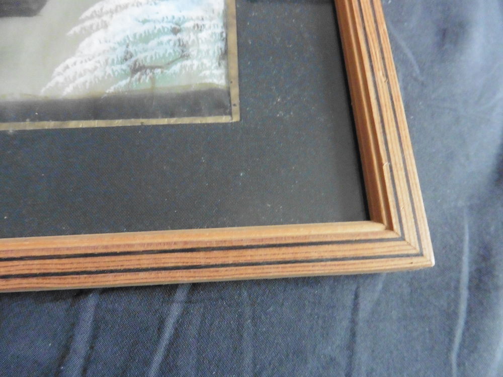 Cadre peinture sur soie japonaise Décoration