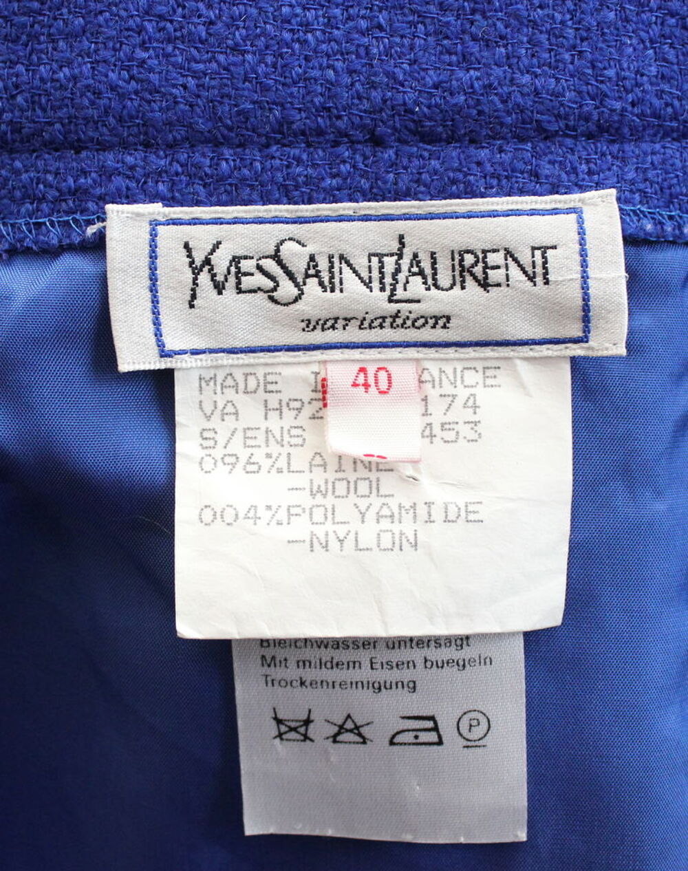 Jupe bleu &eacute;lectrique YVES SAINT LAURENT T.40 Fr Vêtements