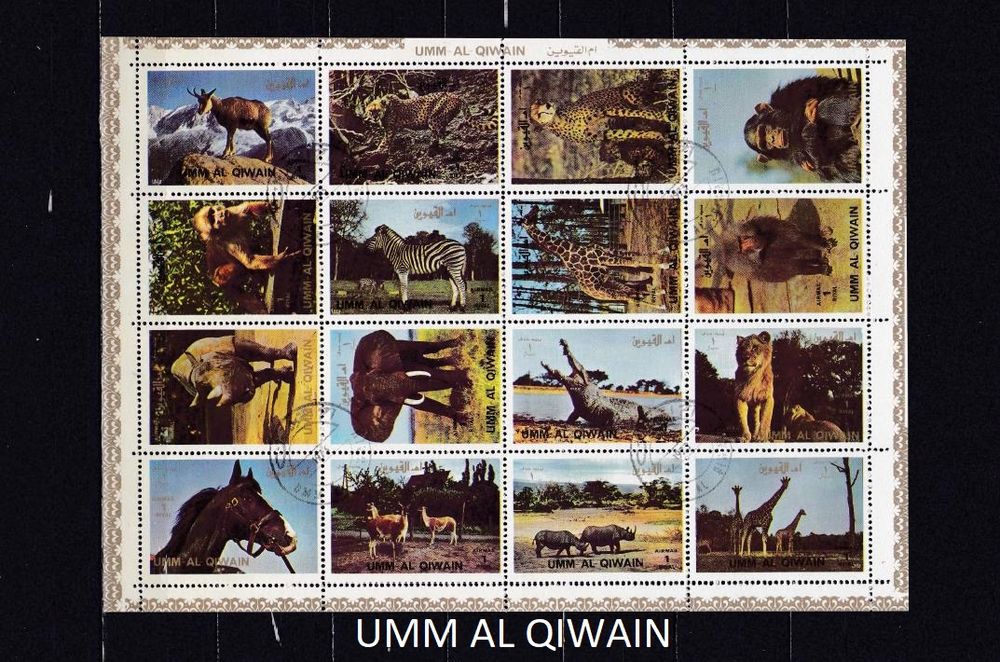 bloc d'UMM AL QIWAIN avec des ANIMAUX (lot 1) 