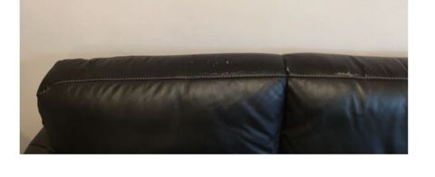 Canap en cuir noir 3 places 45 Thionville (57)