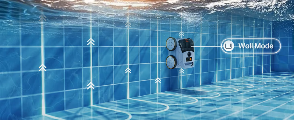 Robot piscine aspirateur sans fil sol murs fonctions 3 modes Jardin