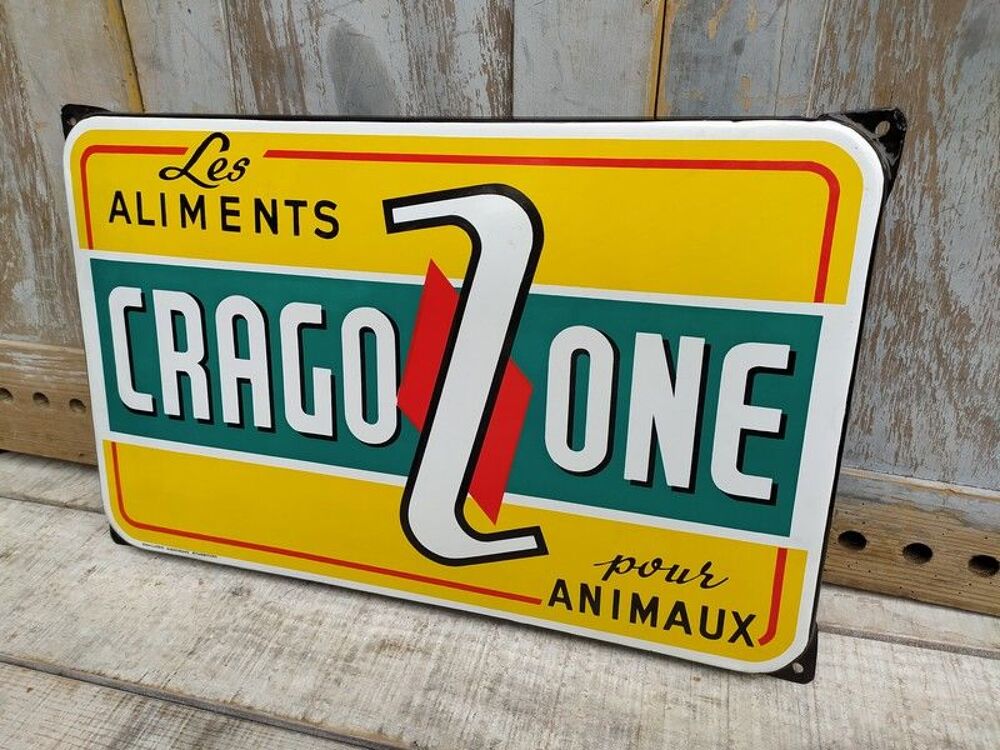 Ancienne Plaque &Eacute;maill&eacute;e Cragozone Aliments Animaux 