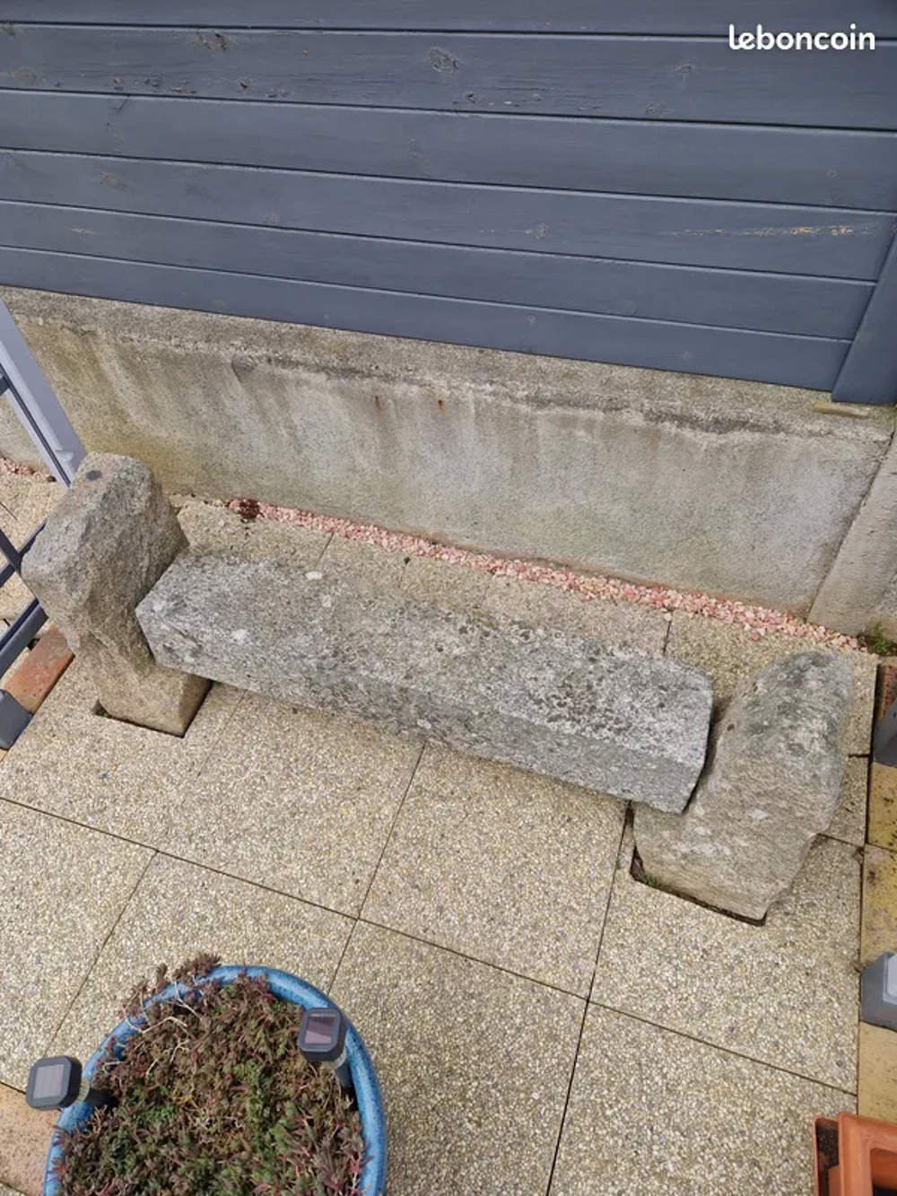Banc en pierre granit ancien Jardin