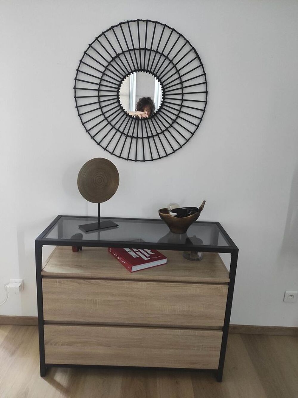 Commode ch&ecirc;ne et noir Meubles
