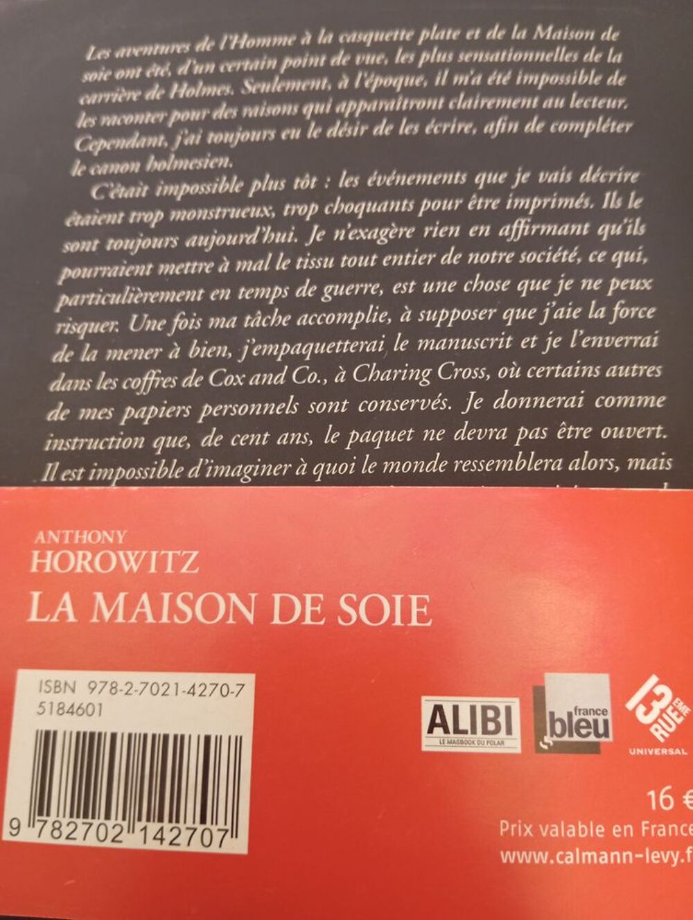 Anthony HOROWITZ, La Maison De Soie Livres et BD