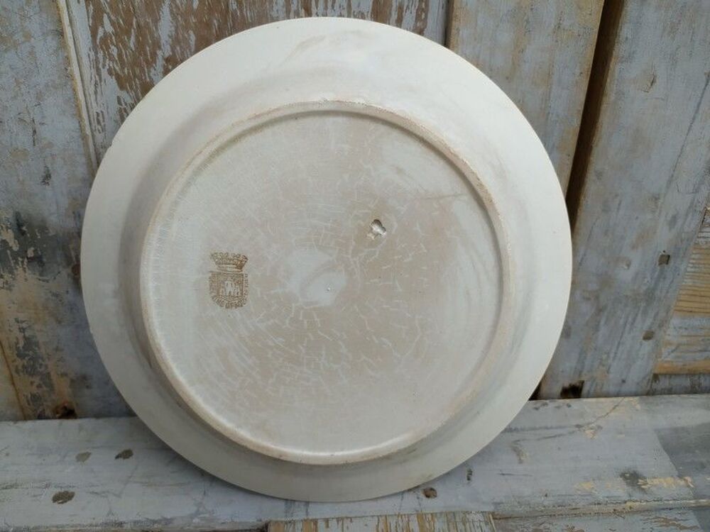 Assiette Plat Creux au Coq Fa&iuml;ence de Gien Terre de Fer 
Décoration