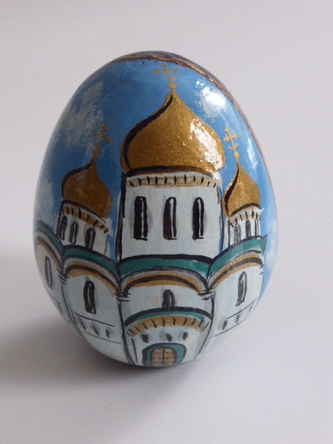 ?uf de pques orthodoxe en bois russe dcor Cathdrale 5 Rueil-Malmaison (92)