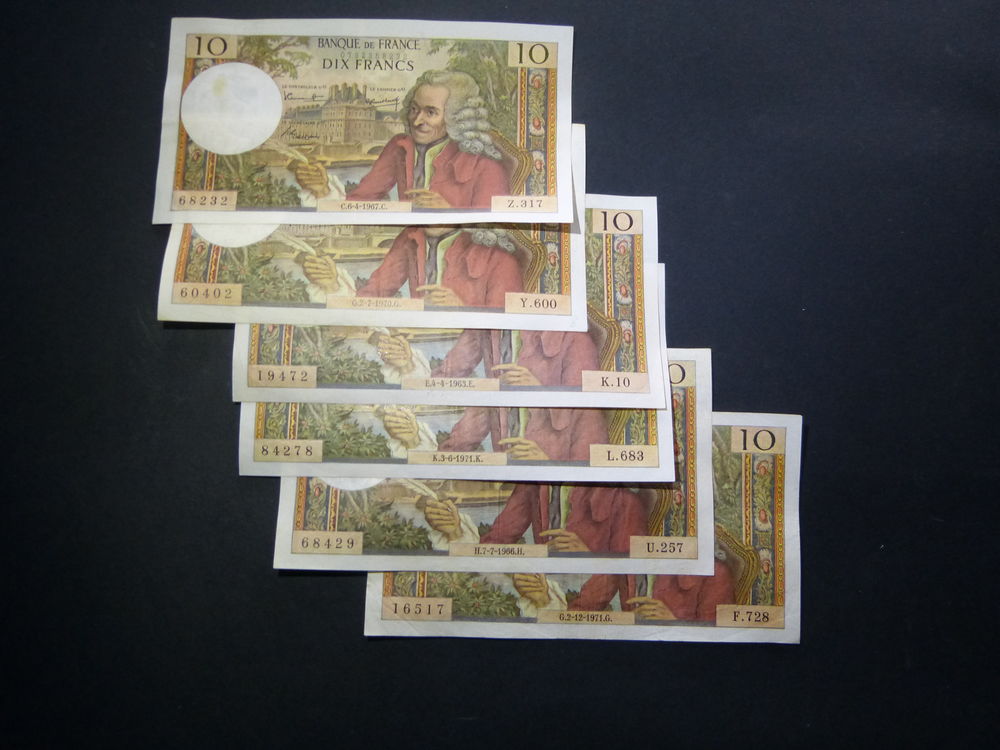 F 62 lot 14 billets 10 f voltaire NEUFS 