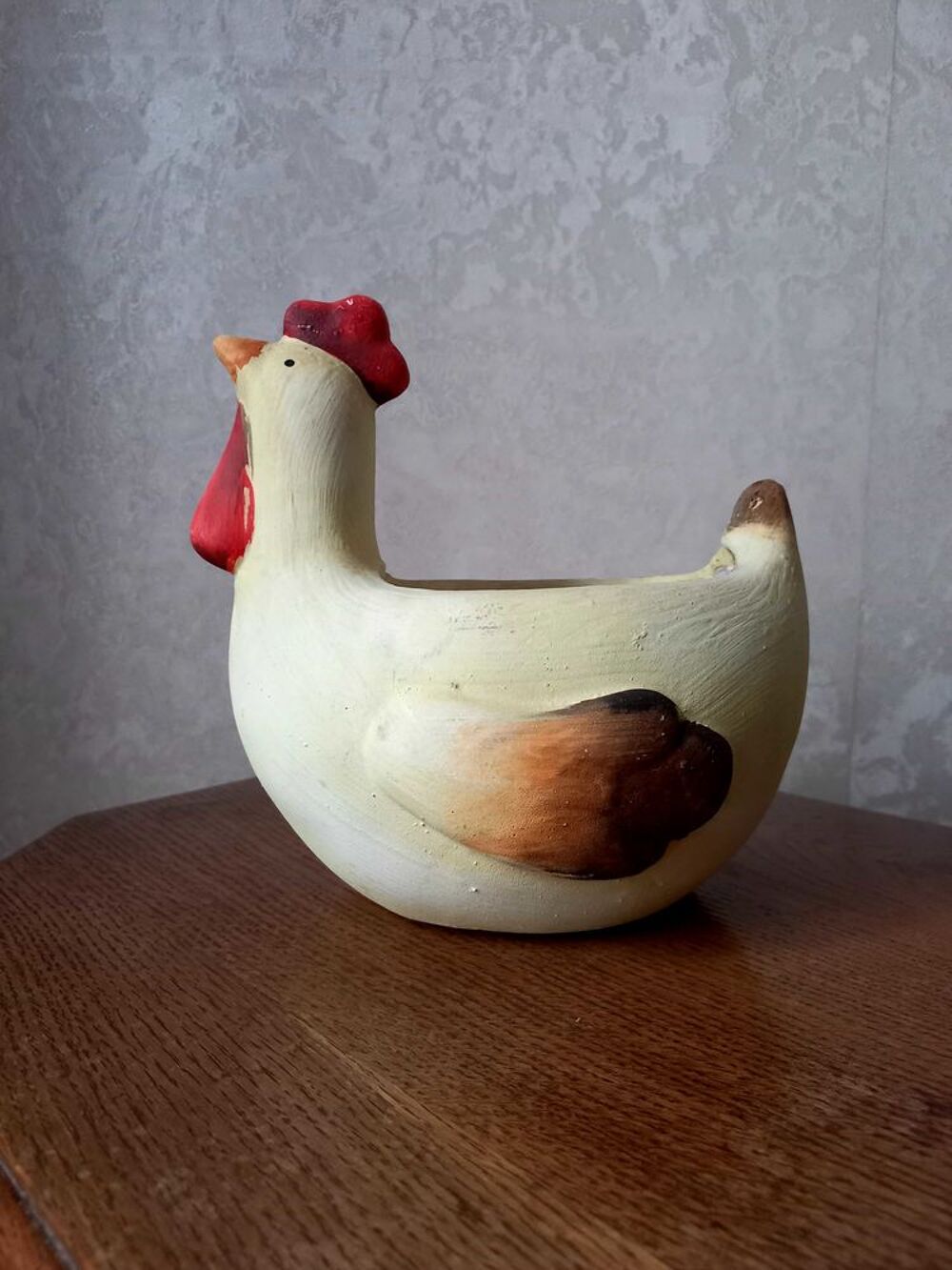 cache pot poule vintage en c&eacute;ramique Décoration