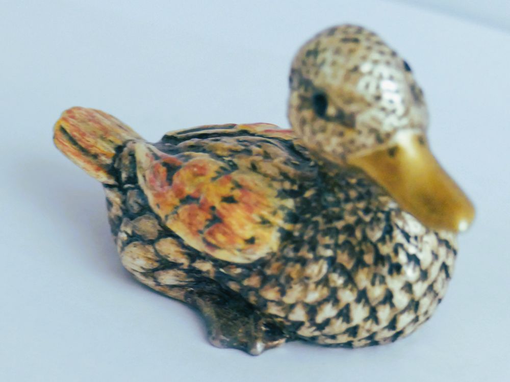 Canard en laiton &eacute;maill&eacute; Décoration