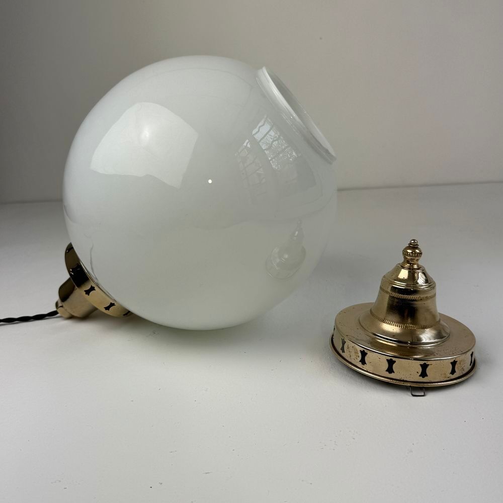 Ancienne SUSPENSION EN OPALINE 23 CM XL vintage Décoration