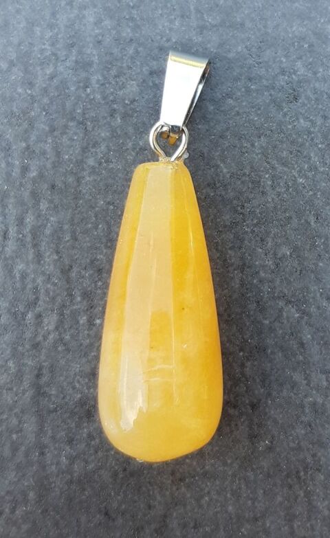 Pendentif pierre Calcite orange sur bélière en acier 4 La Seyne-sur-Mer (83)