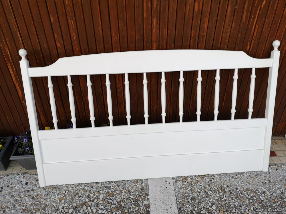 T&Ecirc;TE DE LIT EN BOIS LAQUE BLANC Meubles