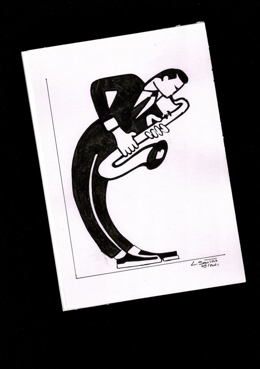 Saxophone: A4 Peinture Moderniste D&eacute;corative Décoration