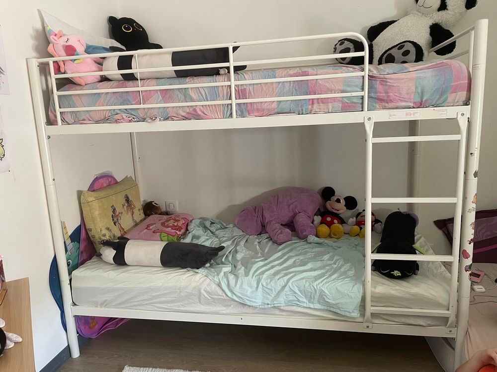 Lits superpos&eacute;s s&eacute;parables Sommiers+2matelas inclus 90x190cm Mobilier enfants