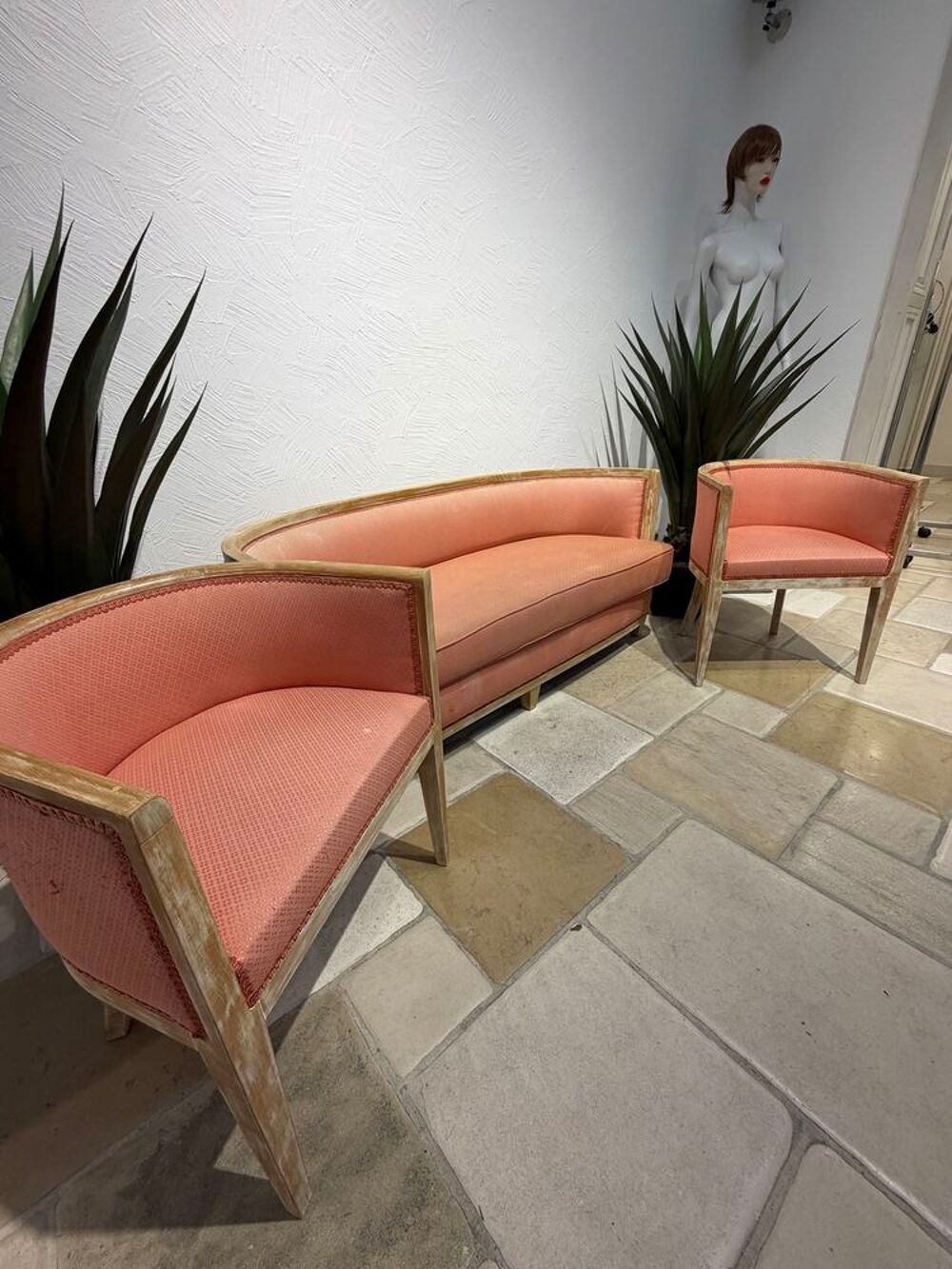 Salon vintage €" Canap&eacute; 2 places et 2 fauteuils assortis Meubles